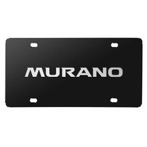 Nissan Murano 3D Brush Metal Look Logo Black Stainless Steel License Plate