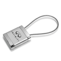 Infiniti Logo Metal Silver Chrome Cable Car Key Chain Ring Fob