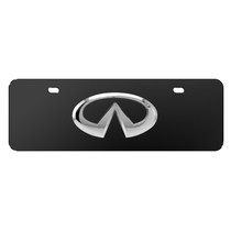 INFINITI Metal Logo European Look Half-Size Black Stainless Steel License Plate