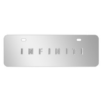 INFINITI Name in 3D European Look Half-Size Brush Metal License Plate