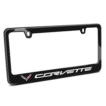 Chevrolet Corvette C7 Black Real 3K Carbon Fiber Glossy Finish License Plate Frame