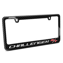 Dodge Challenger R/T Black Real 3K Carbon Fiber Glossy Finish License Plate Frame