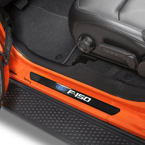 Ford F-150 Black Real Carbon Fiber 4 Universal Door Sill Protector Plates