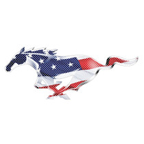 Ford Mustang USA Flag Perforated Unobstructed View 24" Vinyl Window Film Adhesive Wrap Graphic Decal