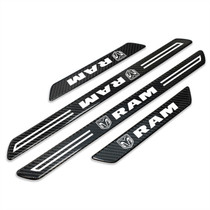SRT-8 Logo Black Real Carbon Fiber 4 Pcs Universal Car Door Sill