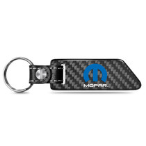 Mopar Real Carbon Fiber Blade Style with Black Leather Strap Key Chain