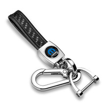 Mopar in Black Real Black Carbon Fiber Loop-Strap Chrome Hook Key Chain
