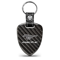 Ford Mustang Mach-E Real Black Carbon Fiber Large Shield-Style Key Chain