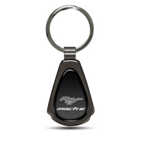 Ford Mustang Mach-E Black Dome Dark Gunmetal Metal Teardrop Key Chain