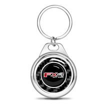 Ford F-150 FX4 Off-Road Real Black Carbon Fiber Chrome Roundel Metal Case Key Chain
