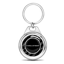 Dodge Challenger Real Black Carbon Fiber Chrome Roundel Metal Case Key Chain