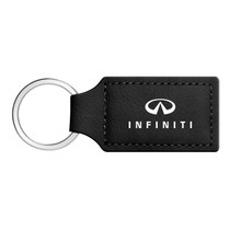Infiniti Logo Rectangular Black Leatherette Key Chain