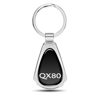 Infiniti QX80 Black Dome Chrome Metal Teardrop Key Chain