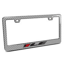 Chevrolet Camaro 1LE in 3D on Silver Real 3K Carbon Fiber Finish ABS Plastic License Plate Frame