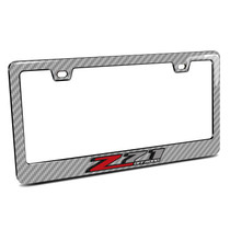 Chevrolet Z71 in 3D on Silver Real 3K Carbon Fiber Finish ABS Plastic License Plate Frame