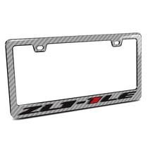 Chevrolet Camaro ZL1-1LE in 3D on Silver Real 3K Carbon Fiber Finish ABS Plastic License Plate Frame