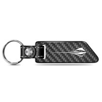 Chevrolet Corvette C8 Stingray Black Real Carbon Fiber Blade Style with Black Leather Strap Key Chain