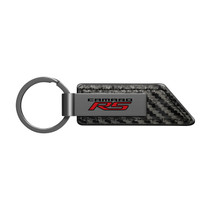 Chevrolet Camaro RS Black Chrome Metal Plate Carbon Fiber Texture PU Leather Key Chain