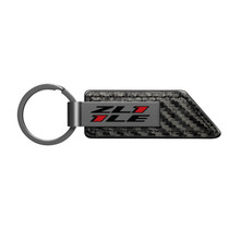 Chevrolet Camaro ZL1-1LE Black Chrome Metal Plate Carbon Fiber Texture PU Leather Key Chain