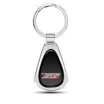 Chevrolet Camaro SS Black Dome Chrome Metal Teardrop Key Chain