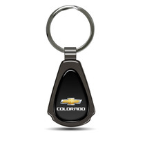 Chevrolet Colorado Black Dome Gunmetal Black Metal Teardrop Key Chain