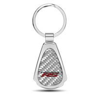 Chevrolet Camaro RS Real Silver Dome Carbon Fiber Chrome Metal Teardrop Key Chain