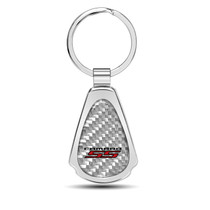 Chevrolet Camaro SS Real Silver Dome Carbon Fiber Chrome Metal Teardrop Key Chain