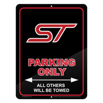 Ford ST 12" x 9" Parking Only Sign in Black Glassy Aluminum