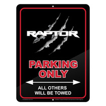 Ford F-150 Raptor Claw Marks 12" x 9" Parking Only Sign in Black Glassy Aluminum