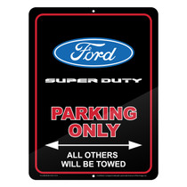 Ford Super-Duty 12" x 9" Parking Only Sign in Black Glassy Aluminum