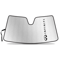Infiniti QX80 2018 to 2023 Custom Fit Silver Reflective Bubble Roll-up Auto Windshield Sun Shade