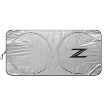Nissan 370Z Z Logo Universal Fit One-Piece Easy Folding Silver Reflective Fabric Windshield Sun Shade (size: 64"x 32")