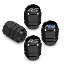 Ford Focus RS in Black on Black Hexagon Shape Aluminum Tire Valve Stem Caps