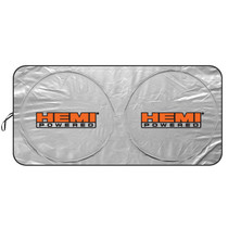 HEMI Powered Universal Fit One-Piece Easy Folding Silver Reflective Fabric Windshield Sun Shade (size: 64"x 32")