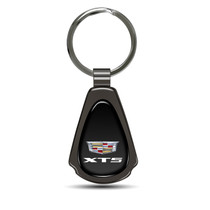 Cadillac XT5 Black Dome Gunmetal Black Metal Teardrop Key Chain