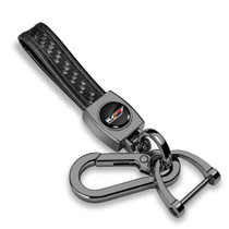 Cadillac V Logo Real Black Carbon Fiber Strap Gunmetal Black Hook Key Chain