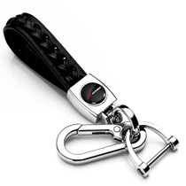 Chevrolet Corvette C8 Z06 Braided Rope Style Genuine Black Leather Key Chain