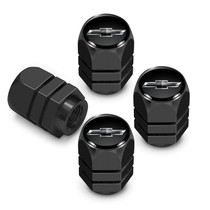 Chevrolet Black Logo in Black on Black Hexagon Shape Aluminum Tire Valve Stem Caps