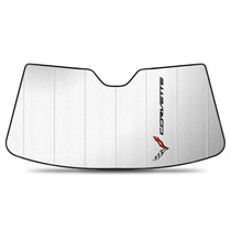 Chevrolet Corvette C7 Logo 2014 to 2019 Custom Fit Silver Folding Windshield SunShade
