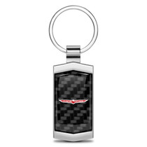 Jeep Trailhawk Real Black Carbon Fiber Chrome Metal Case Key Chain