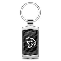 Dodge SRT Hellcat Real Black Carbon Fiber Chrome Metal Case Key Chain