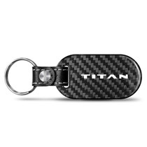 Nissan Titan 100% Real Black Carbon Fiber Tag Style Key Chain