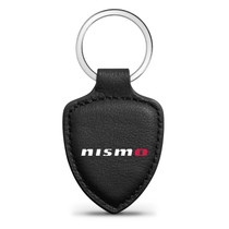 Nissan NISMO Black Real Leather Shield-Style Key Chain