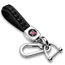 Nissan GT-R in Black Braided Rope Style Genuine Leather Chrome Hook Key Chain