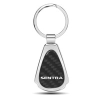 Nissan Sentra Real Black Carbon Fiber Chrome Metal Teardrop Key Chain