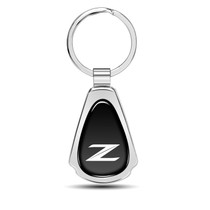 Nissan 370Z Z Logo Black Dome Chrome Metal Teardrop Key Chain
