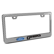 Ford F-150 3D on Silver Real 3K Carbon Fiber Finish ABS Plastic License Plate Frame