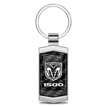 RAM 1500 Real Black Carbon Fiber Chrome Metal Case Key Chain