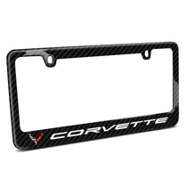 Chevrolet Corvette C8 Black Real 3K Carbon Fiber Glossy Finish License Plate Frame