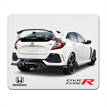 Honda Civic Type-R in White Back View Graphic PC Mouse Pad for Gaming and Office